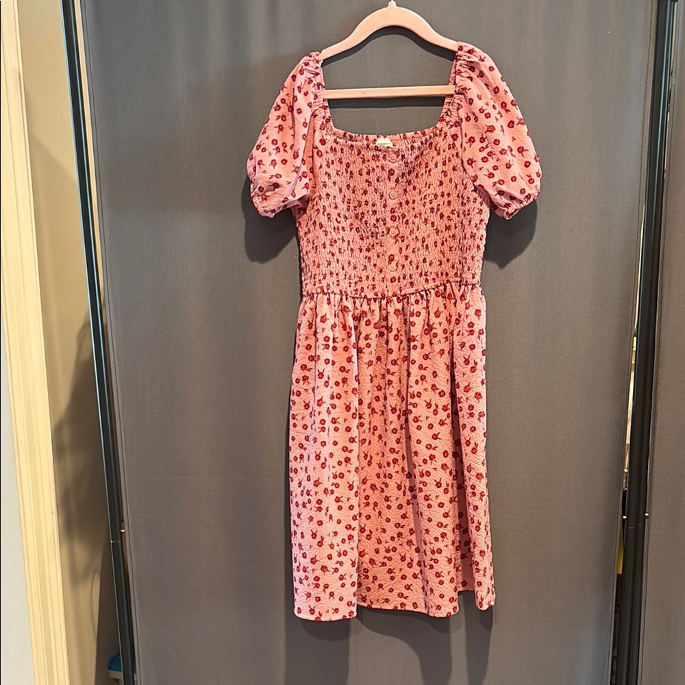 Pink Floral Kids Casual Dress